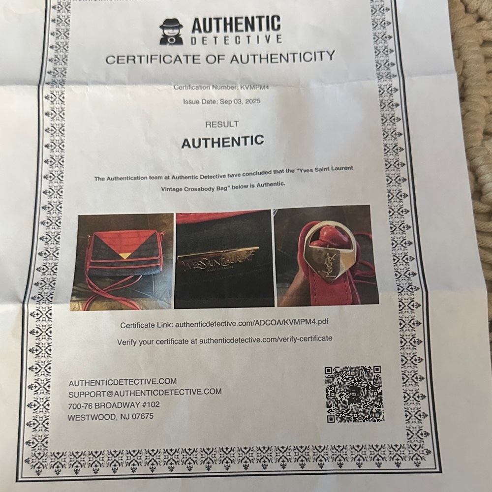 Yves Saint Laurent Red and Black Vintage Crossbody Bag - Picture 16 of 16